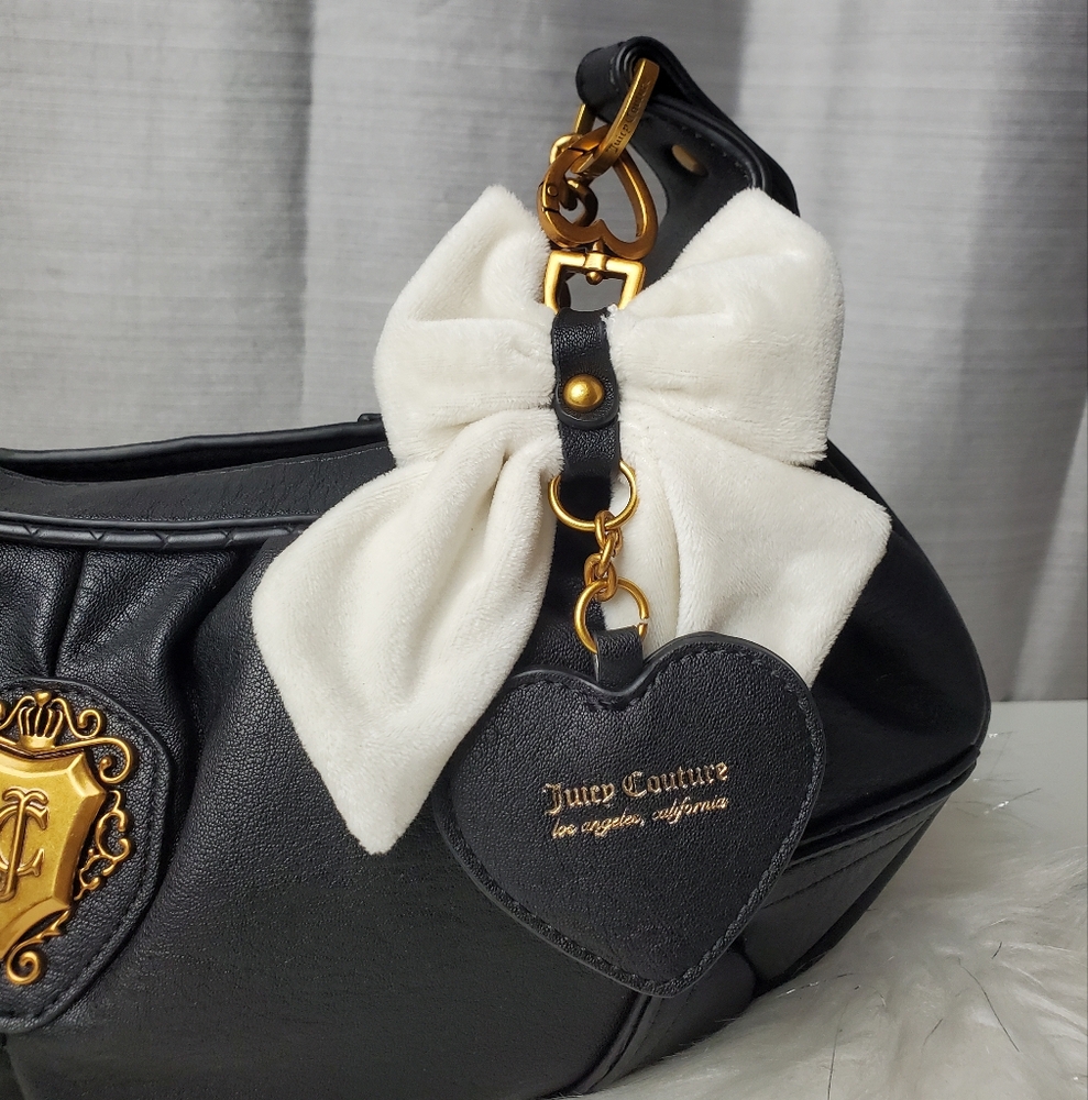 JUICY COUTURE Liquorice Black Juicy Romance Hobo Shoulder Bag - Picture 8 of 10